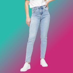 Slim Light Blue High Rise Stretchy Women's Jeans